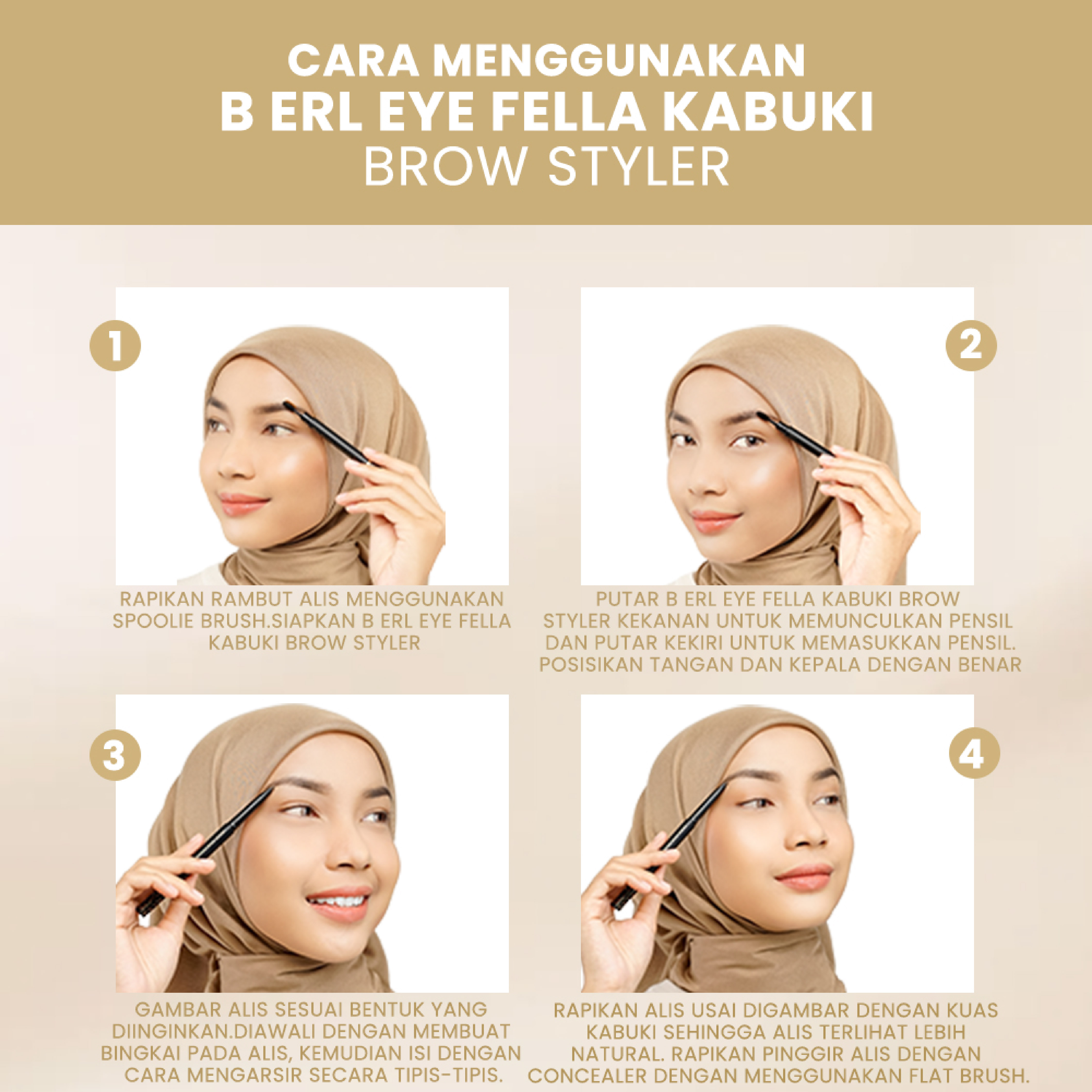 B ERL EYE FELLA KABUKI BROW STYLER (DARK BROWN)